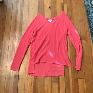 pink v neck sweater